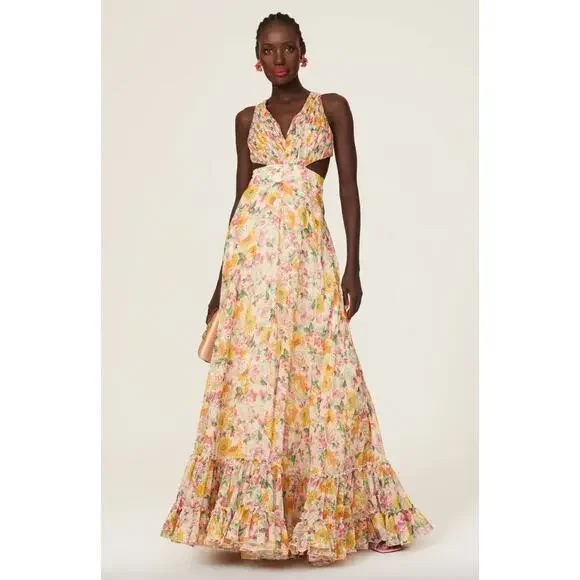 chinese dress ladies One-Shoulder Long Formal Dress with Floral Print– PromGirl main image 1